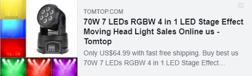 70W 7 LED RGBW 4 en 1 LED Efecto de escenario Luz de cabeza móvil Precio: $ 44.99 Entregado desde el almacén de EE. UU., Envío gratis