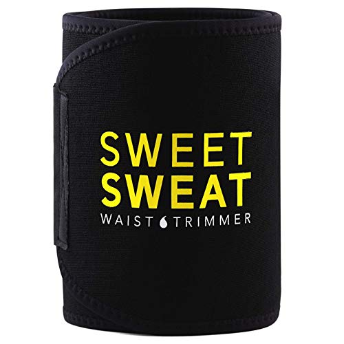 Sweet Sweat Premium Waist Trimmer, for Men & Women. Includes Free Sample of Sweet Sweat Gel! (X-Large),Black & Yellow